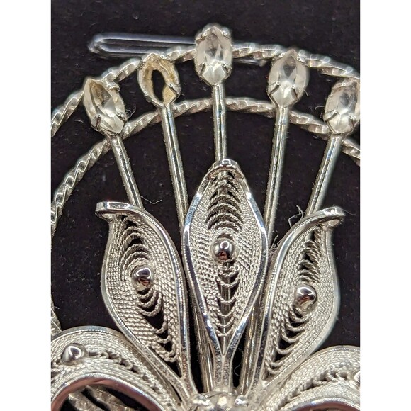 Vintage Ann Lee Sterling Pin and Earring Set - Picture 4 of 10